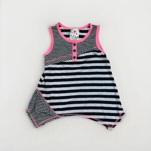 Girls Black Stripe Tank Top 4T